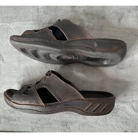 Vintage Pali Hawaii Jandals Sandals Women’s XL 9-10 Brown‎ Made in Taiwan Boho - Picture 5 of 12